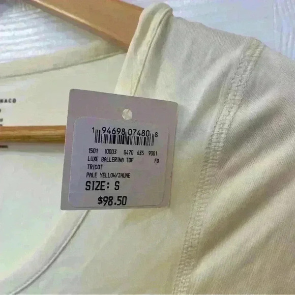 Club Monaco Luxe Ballerina Top Pale Yellow Size S NWT - Picture 5 of 9